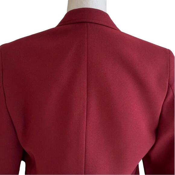Lady Edwards Blazer Jacket Burgundy Red Textured Woven Career Basics Size 10 NEW - Picture 5 of 14